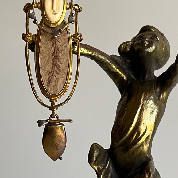 Carolyn Morris Bach Brooch Pendant 18K, 22K, Sterling and Agate - Picture 15 of 15